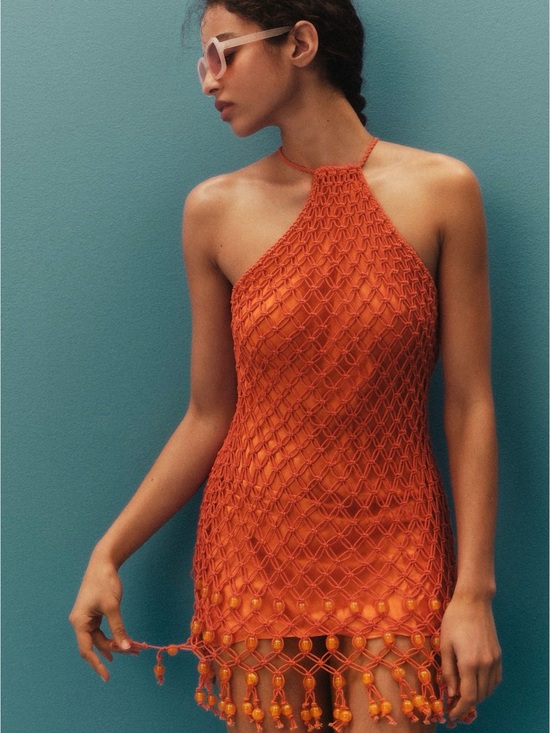 Significant Other Dresses & Skirts - NWT Significant Other Nira Mini Dress in orange Macramé